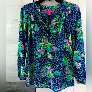 Lilly Pulitzer Elsa top XS Turquoise hot on the spot